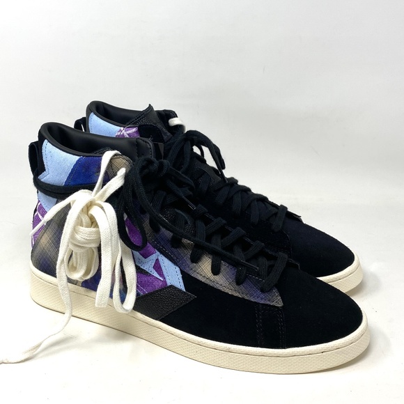 Converse Pro Leather Shoes Mid Top Multi Black Men’s Suede Sneakers Size A01572C - Picture 2 of 9